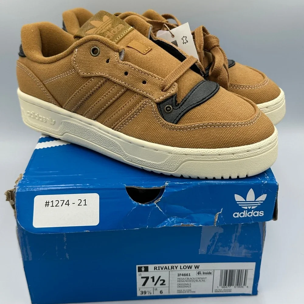 Adidas Rivalry Low W IF4661 Women's 7.5 Mesa/Black NIB Originals Canvas Sneakers